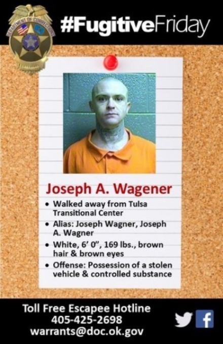 ODOC #FugitiveFriday: Tulsa Transitional Center walkaway Joseph Wagener