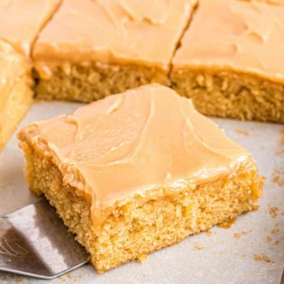 Peanut Butter Sheet Cake with Peanut Butter Frosting
