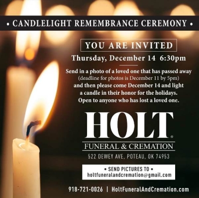 Holt Funeral Home Host 1st Annual Candlelight Remembrance Ceremony