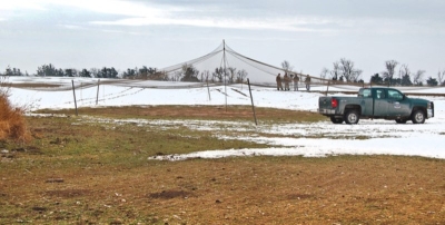 n December, researchers participated in an ODWC demonstration of a drop net, similar to the one seen here, which is used to capture wild turkeys.
