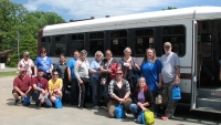 Picture of the group as they departed from the bus after taking the tour on 4-27-19. Lots of nice compliments about the tour and Talihina from this group. 