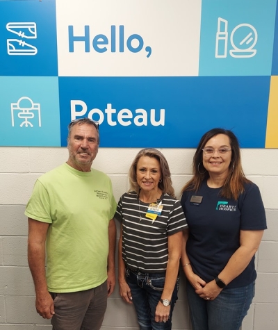 Pictured are David Deaton, Director of the LCHS, Walmart Store #31 Manager, Bonita and LCHS board member, Candace Callahan
