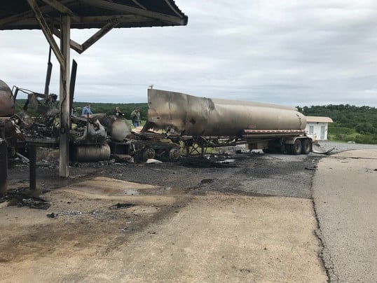 truck explodes